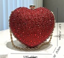 Glamour heart shape chain clutch 