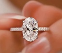 Exquisite oval shaped sliver plated zircon ring 