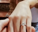 Exquisite oval shaped sliver plated zircon ring 