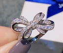 Elegant butterfly bow ring