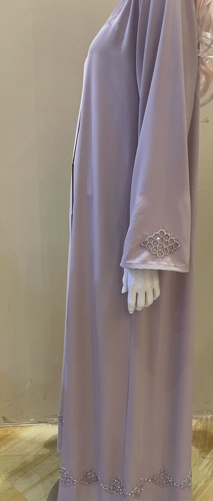 Soft pink Beaded Abaya
