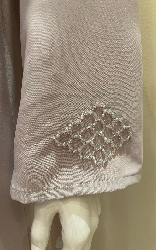 Soft pink Beaded Abaya
