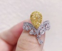 Yellow zircon eternity adjustable ring 