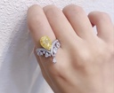 Yellow zircon eternity adjustable ring 
