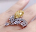 Yellow zircon eternity adjustable ring 