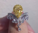 Yellow zircon eternity adjustable ring 