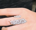 White zircon statement adjustable ring  
