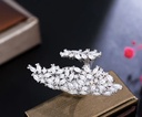 White zircon statement adjustable ring  