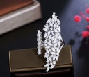 White zircon statement adjustable ring  
