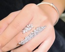 White zircon statement adjustable ring  