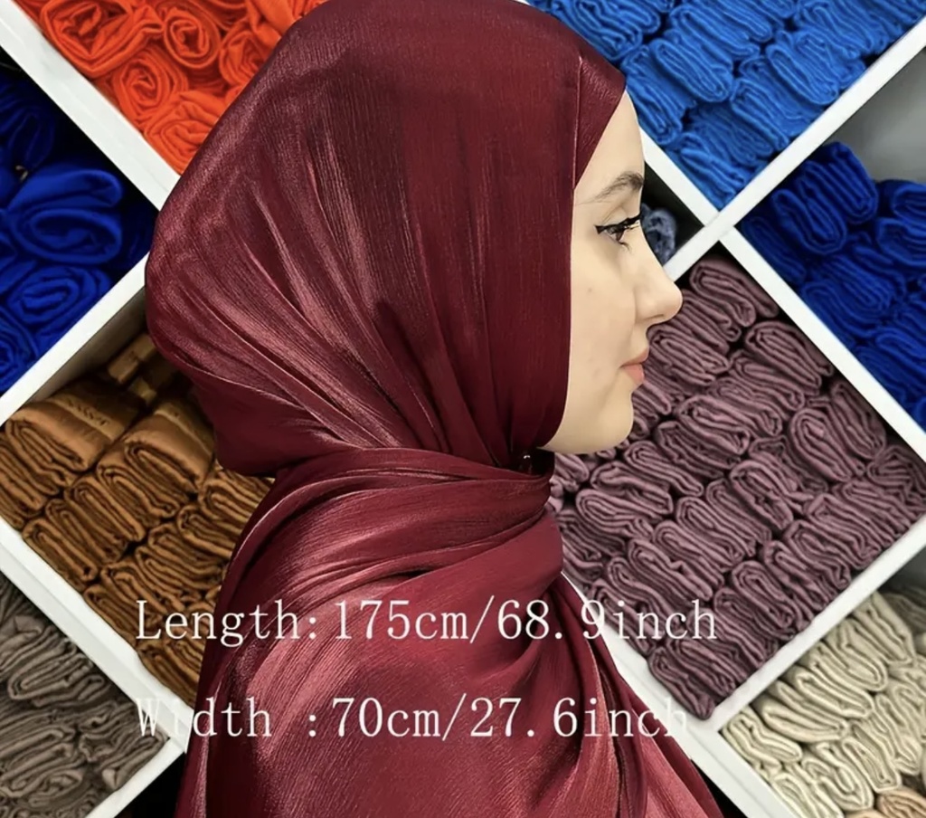 Solid color organza pleated glitter Shaila  