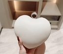 Glamour white pearly heart shape chain clutch  