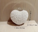Glamour white pearly heart shape chain clutch  
