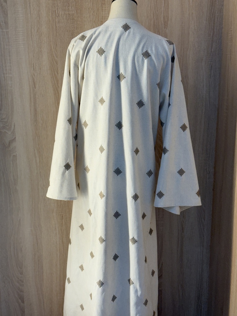 Linen embroidered Abaya & bag