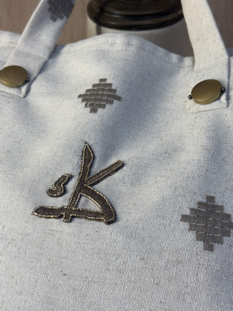 Linen embroidered Abaya & bag