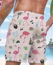 Men's vibrant Print pink Beach Shorts  