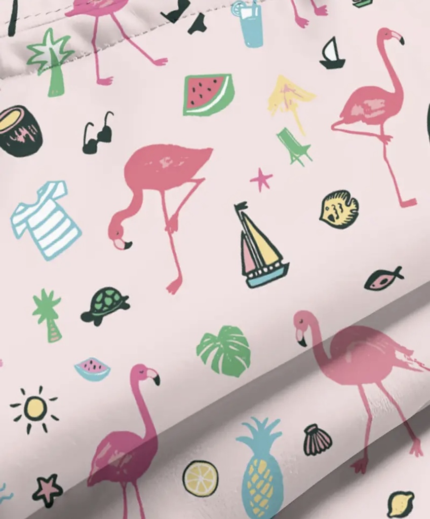 Men's vibrant Print pink Beach Shorts  