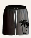 Men's palm tree black Print Beach Shorts 