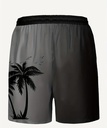 Men's palm tree black Print Beach Shorts 