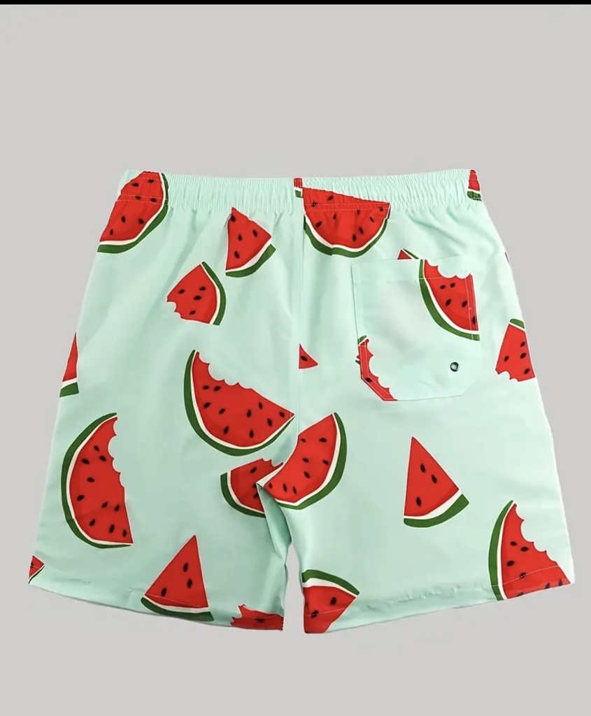 Men's watermelon  Lime Green beach Shorts 