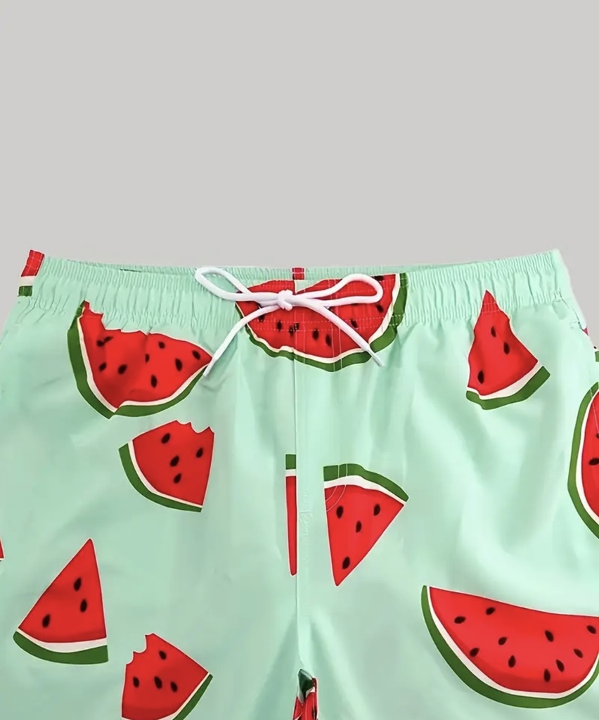 Men's watermelon  Lime Green beach Shorts 