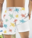 Men's Turtles White double layer beach Shorts    