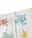 Men's Turtles White double layer beach Shorts    