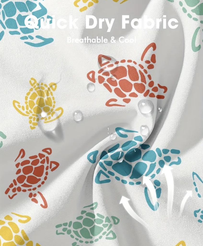 Men's Turtles White double layer beach Shorts    