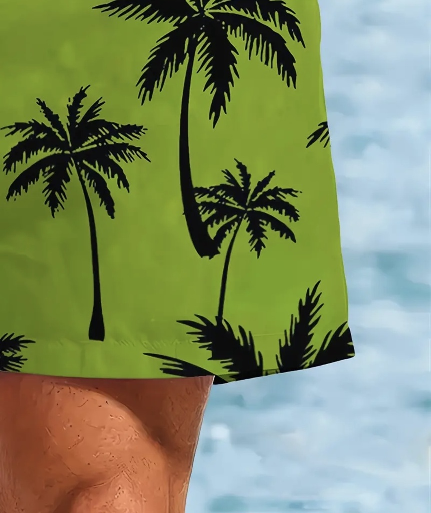 Men's Green Palm trees Beach Shorts 
