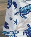 Men's Blue Turtles  white Beach Shorts  