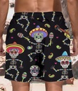 Men's Mexican skeletal black Beach Shorts  