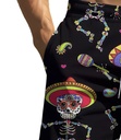 Men's Mexican skeletal black Beach Shorts  