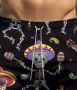 Men's Mexican skeletal black Beach Shorts  
