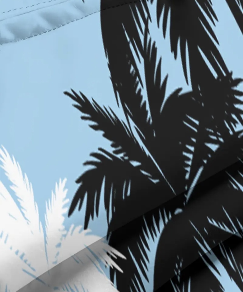 Men's Tropical Palm trees blue Beach Shorts  