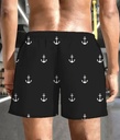 Men's anchor black beach Shorts  