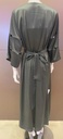 Green dress embellished with an intricate silver beaded design