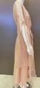 Lovely peach tulle dress with embellished flowing sleeves for a stylish look