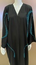 Black Abaya beautifully enhanced with elegant touches of blue