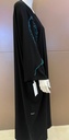 Black Abaya beautifully enhanced with elegant touches of blue