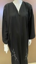 Black Abaya beautifully decorated with shimmering crystals