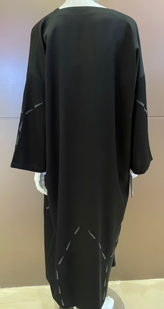 Stylish black abaya beautifully decorated with crystals