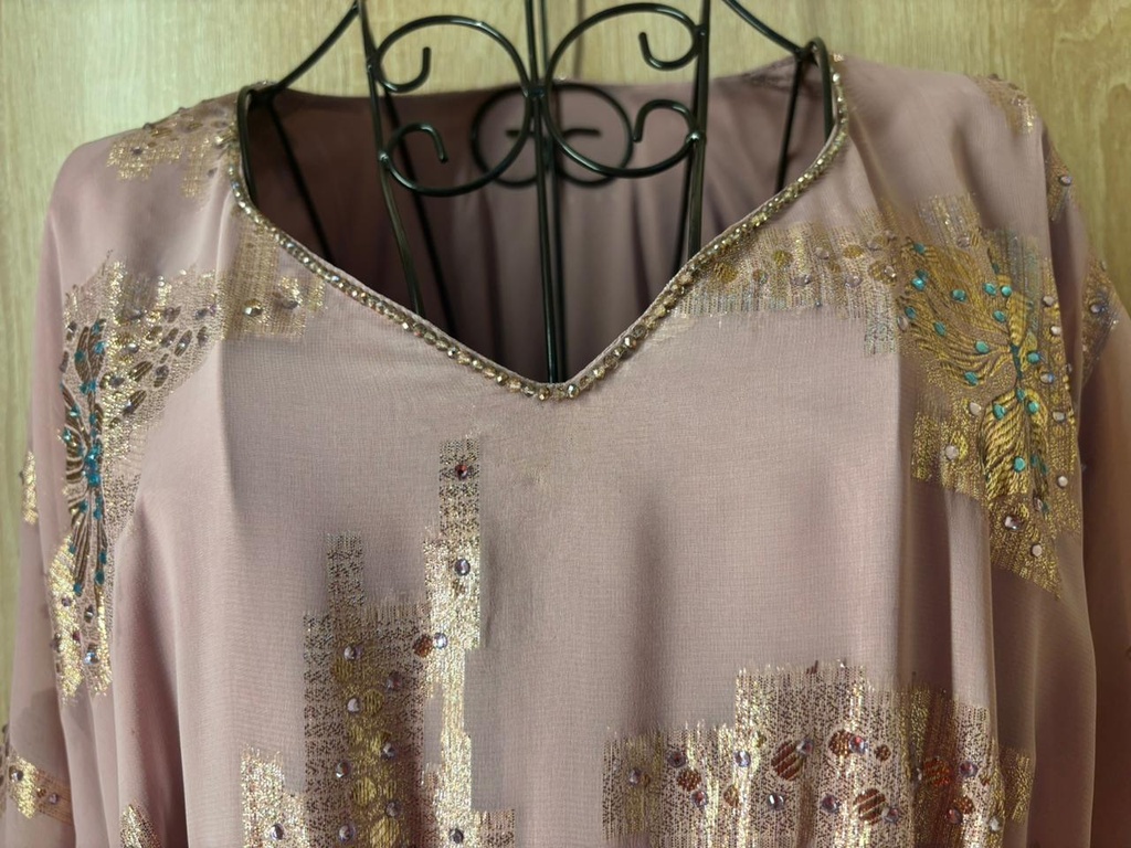 Pale Purple Chiffon Dress Featuring Silver Embellishments