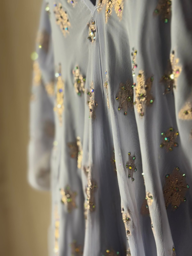 Radiant and Intricately Designed Lavender Dress