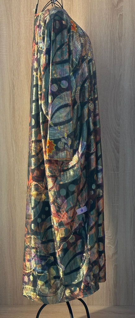 Amber Blossom Hand-Embroidered Luxe Dress