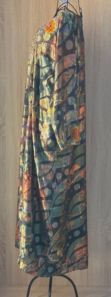 Amber Blossom Hand-Embroidered Luxe Dress