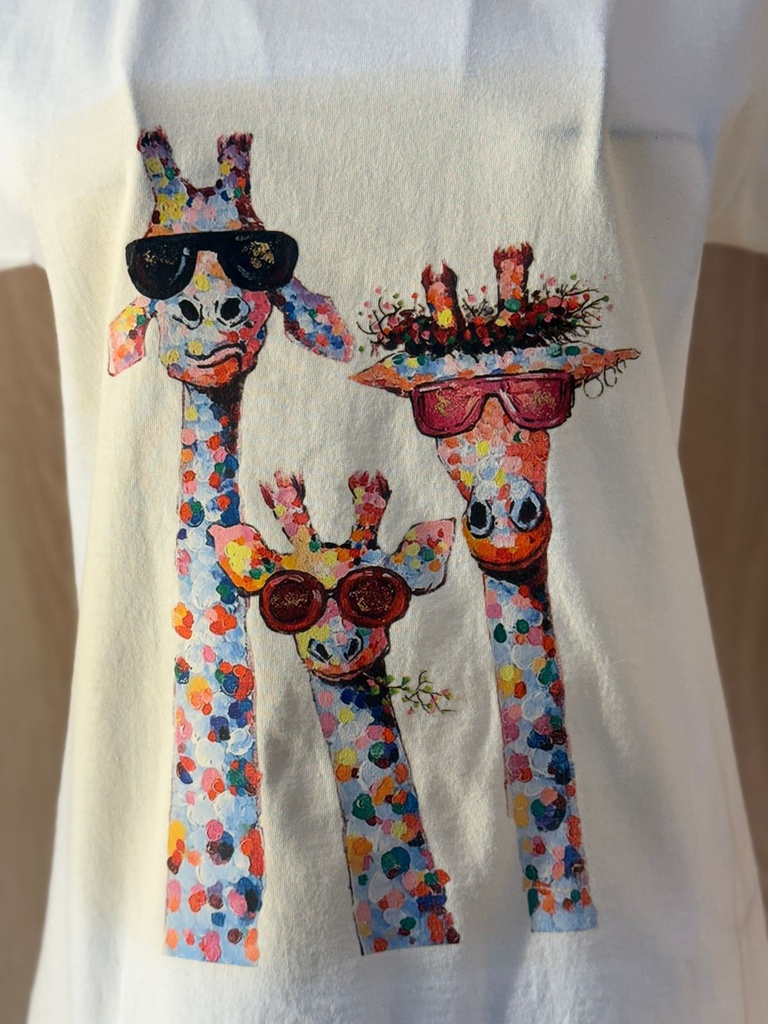 Cool giraffes Women Print T-Shrit