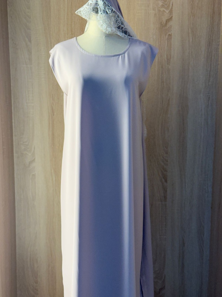 The lady lace light purple abaya