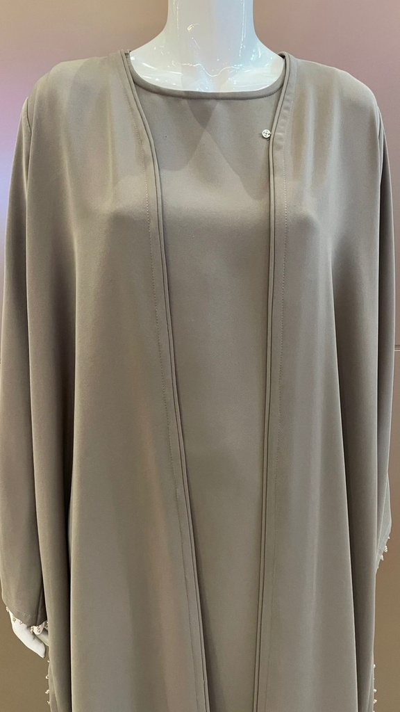 Stylish beaded beige abaya
