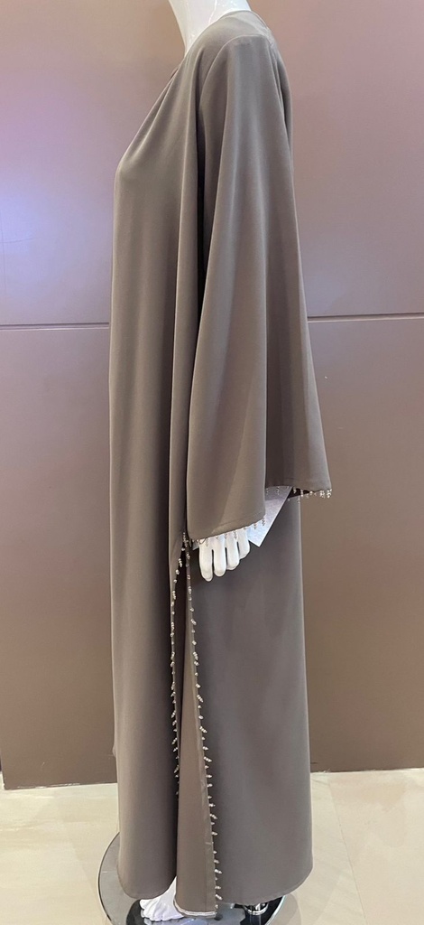 Stylish beaded beige abaya
