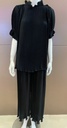 Black 3-piece abaya set with top and trousers